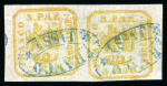 Stamp of Romania » United Principalities 1862-1864 1862 3 parale yellow on white wove paper printed f