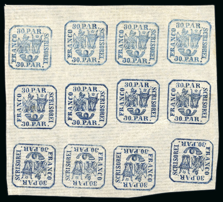 Stamp of Romania » United Principalities 1862-1864 1862 30 parale blue and deep blue on thin laid pap