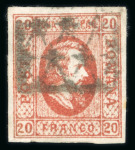 Stamp of Romania » United Principalities 1864-1865 Prince Cuza 1865 Prince Cuza 20 parale red, bearing part of th