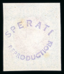 Stamp of Romania » 1872 Prince Carol I - Perforated Sperati Forgery of 1872 Prince Carol 50 bani blue/