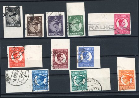 Stamp of Romania » Later Issues 1930 King Carol II definitive issue, imperforated,