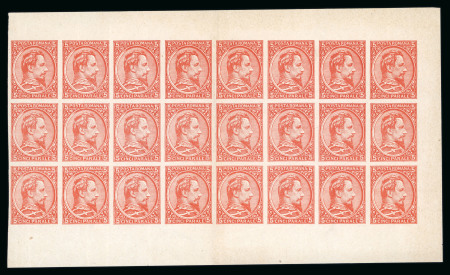Stamp of Romania » United Principalities 1864-1865 Prince Cuza 1865 Essay of 5 Parale vermilion on thin white pap