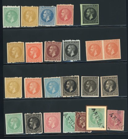 Stamp of Romania » 1872-79 Prince Carol I - Perforated Small collection of 24 'Bucharest' 1879 Proofs of 