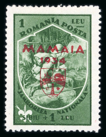 Stamp of Romania » Later Issues 1934 Mamaia Jamboree, Scouts Issue: overprint proo