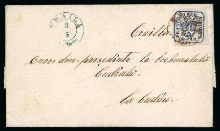 Stamp of Romania » United Principalities 1862-1864 Handstruck 30 parale deep blue, used example with
