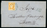 Stamp of Romania » King Carol 1871 - "With Beard" Imperforate Two covers, each franked with 10 bani yellow-orang