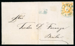Stamp of Romania » King Carol 1871 - "With Beard" Imperforate Two covers, each franked with 10 bani yellow-orang