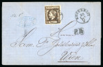 Stamp of Romania » 1872 Prince Carol I - Perforated 25 bani brown perforated, imperceptible vertical c