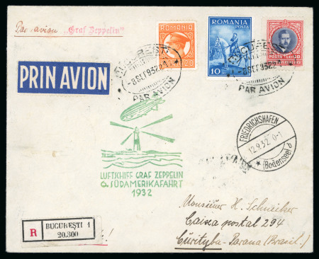 Stamp of Romania » Later Issues Zeppelin 1932 6th South American Flight: registere