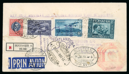Stamp of Romania » Later Issues Zeppelin 1932 9th South American Flight: registere