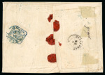 Stamp of Romania » United Principalities 1862-1864 4x30 parale blue (pair and two singles, one on rev