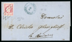 Stamp of Romania » 1868-70 Prince Carol I - New Currency Early Date cover: 18 bani pink, a nice example wi