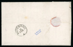 Stamp of Romania » King Carol 1871 - "With Beard" Imperforate 10 bani blue, touched at lower left, on cover sent