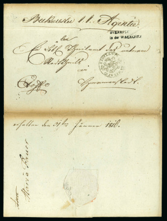 Stamp of Romania » Postal History 1816 Austrian Post in Wallachia: Official cover se