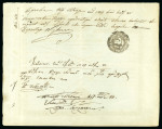 Stamp of Romania » Postal History » Postal Forms 1847 Large document "BILET" for exporting goods fr