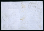 Stamp of Romania » 1858 (1st Nov.) - 1861 Moldavia - Handstruck at Jassy - Imperforate 80 parale brick-red on the rare bluish paper, a huge margined example cancelled by a neat FRANCO GALATZ marking