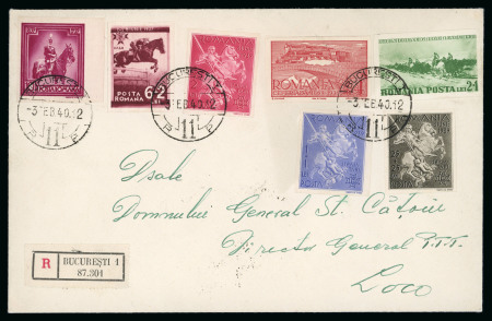 Stamp of Romania » Later Issues 1940 cover with seven King Carol II imperforate stamps