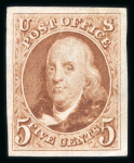 Stamp of United States » 1847 Issue 1875 Reproduction 5c red-brown unused (without gum
