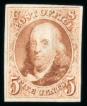 Stamp of United States » 1847 Issue 1875 Reproduction 5c red-brown unused, without gum as issued