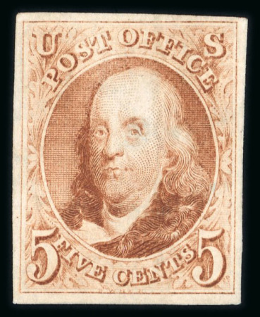 Stamp of United States » 1847 Issue 1875 Reproduction 5c red-brown unused, without gum as issued