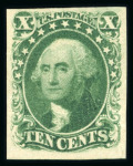 Stamp of United States » 1851-57 Issue 1851-57 10c green Type III unused with part o.g.,