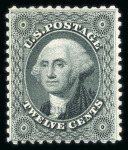 Stamp of United States » 1875 Reprints of the 1857-61 Issue   1875 Reprint 12c greenish black unused, without gum as issued