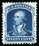 Stamp of United States » 1875 Reprints of the 1857-61 Issue   1875 Reprint 90c deep blue unused, without gum as issued