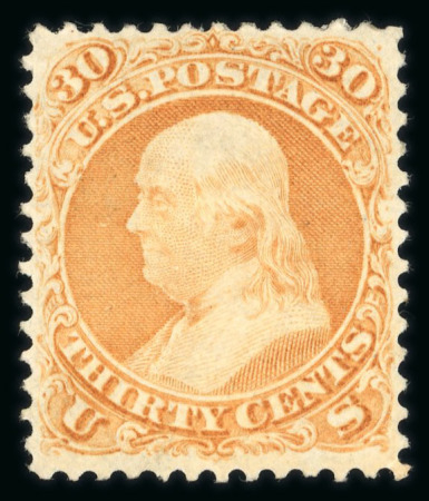 Stamp of United States » 1861-1866 issue 1861 30c orange with part original gum, well balan
