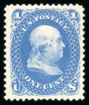 Stamp of United States » 1875 Re-issue of 1861-66 Issues 1875 Re-issue 1c blue with toned original gum, cho