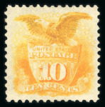 Stamp of United States » 1869 Pictoral Issue 1875 Re-issue 10c yellow with part original gum