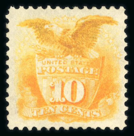 Stamp of United States » 1869 Pictoral Issue 1875 Re-issue 10c yellow with part original gum