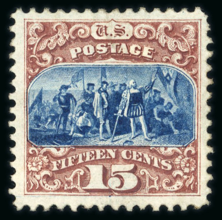 Stamp of United States » 1869 Pictoral Issue 1875 Re-issue 15c brown and blue with small part o