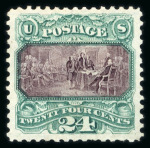 Stamp of United States » 1869 Pictoral Issue 1875 Re-issue 24c green and violet with small part