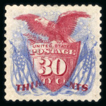 Stamp of United States » 1869 Pictoral Issue 1875 Re-issue 30c ultramarine and carmine with sma
