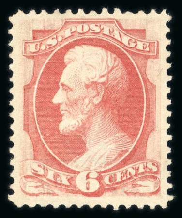 Stamp of United States » 1870-75 National Bank Note Co. and Continental Bank Note Co. Issues 1870 6c carmine with small part original gum, very