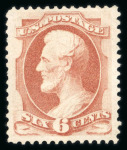Stamp of United States » 1870-75 National Bank Note Co. and Continental Bank Note Co. Issues 1873 6c dull pink with large part original gum, fi