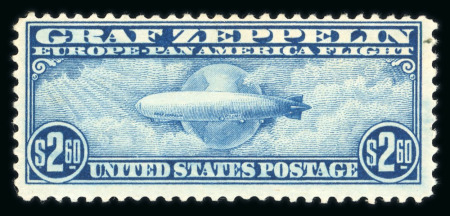 Stamp of United States » 1919 Issues onwards 1930 Zeppelin $2.60 blue mint N.H., tiny black mar