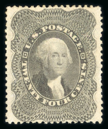 Stamp of United States » 1857-61 Issue 1857 24c grey lilac with large part original gum,