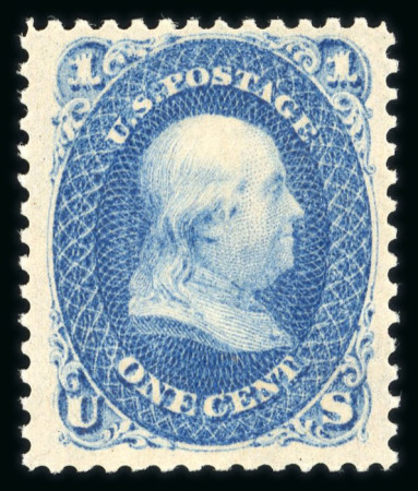 Stamp of United States » 1861-1866 issue 1861 1c blue with large part original gum, most at