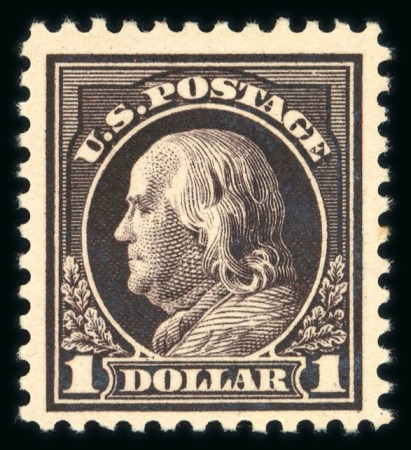 Stamp of United States » 1913-17 Washington Franklin Issue 1916 $1 violet black part original gum, nicely cen
