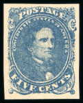 Stamp of United States » Confederate States » General Issues 1862 10c dark blue, Stone 3, with large part origi