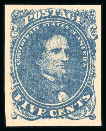 Stamp of United States » Confederate States » General Issues 1862 10c dark blue, Stone 3, with large part origi