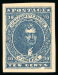 Stamp of United States » Confederate States » General Issues 1861 10c dark blue with part original gum, large,