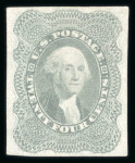Stamp of United States » 1857-61 Issue 1857 24c grey lilac imperforate, unused without gum