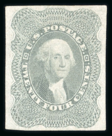 Stamp of United States » 1857-61 Issue 1857 24c grey lilac imperforate, unused without gum
