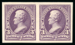 Stamp of United States » 1894-98 Bureau Issues 1895 3c purple Imperforate horizontal pair with la
