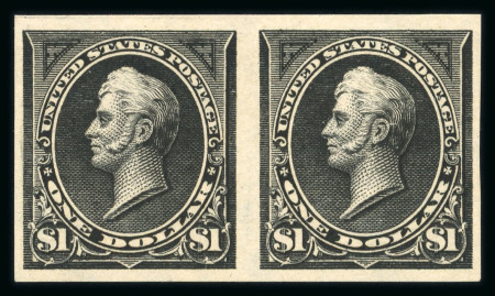 Stamp of United States » 1894-98 Bureau Issues 1895 $1 black Imperforate horizontal pair with lar