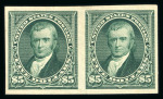 Stamp of United States » 1894-98 Bureau Issues 1897 $5 dark green Imperforate horizontal pair wit