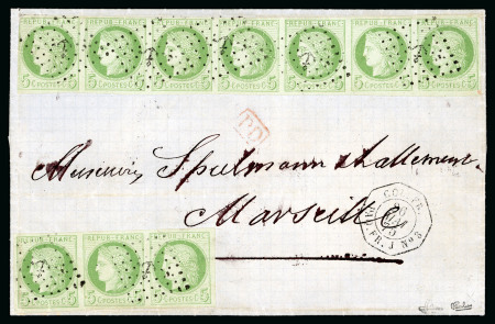 Stamp of Colonies françaises » Colonies Générales 1875, Exceptionnel affranchissement à 50c réalisé avec