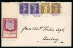 Stamp of Switzerland / Schweiz » Flugpost » Flugpostvorläufer 1913, Flugpostvorläufer Bern zusammen mit Tellknabe 2 Rp. im Paar und 3 Rp. im Paar, auf Brief von Bern nach Aarberg